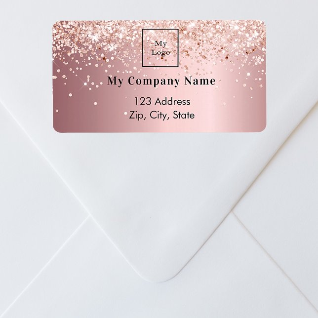 Blush pink business logo return address label (Creator Uploaded)