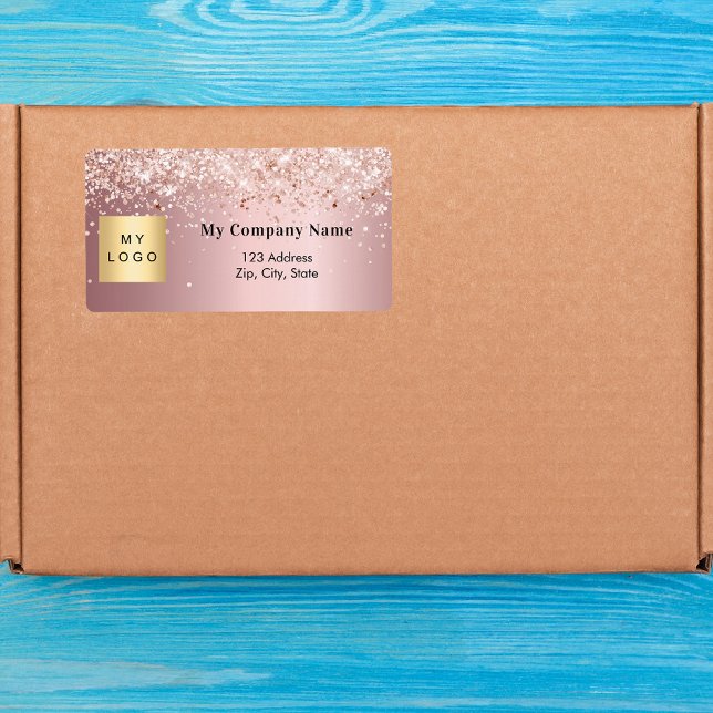 Blush pink business logo return address shipping (Creator Uploaded)