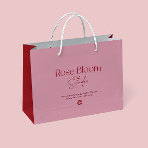 Blush Pink Business Logo Shopping Bag