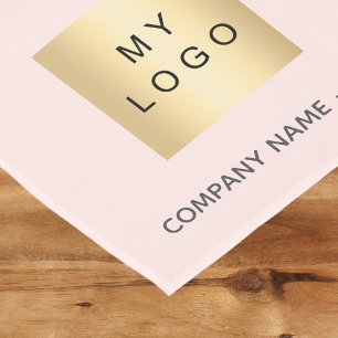 Blush pink business logo short table runner