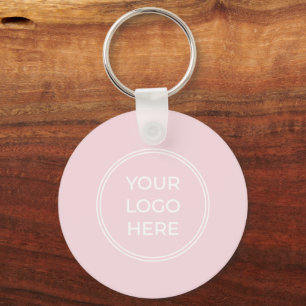 Blush Pink Business QR Code Key Ring