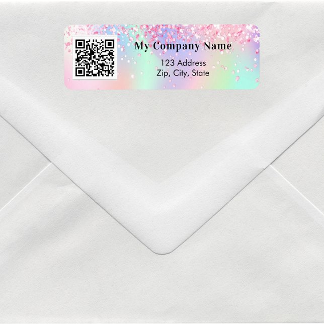 Blush pink business qr code return address (Creator Uploaded)