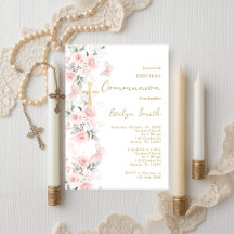 Blush Pink Butterfly First Communion Girl