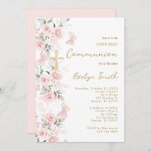 Blush Pink Butterfly First Communion Girl