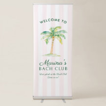 Blush Pink Cabana Stripes Palm Bach Club Welcome
