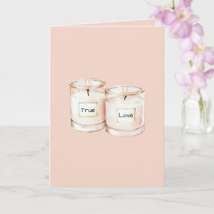 Blush Pink Candles True Love Card