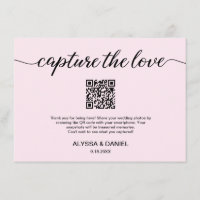 Blush Pink Capture the love QR code wedding photo