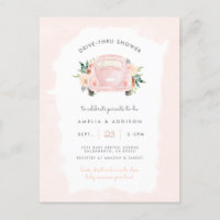 Blush Pink Car Girl Drive Through Baby Shower