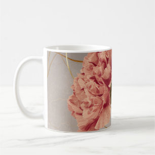 Blush Pink Carnation Floral Gold Coffee Mug