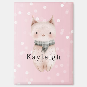 Blush Pink Cat Confetti Dots   Magnet