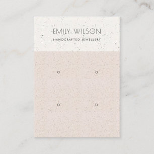 BLUSH PINK CERAMIC TEXTURE 2 EARRING DISPLAY LOGO BUSINESS CARD