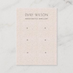 BLUSH PINK CERAMIC TEXTURE 3 EARRING DISPLAY LOGO BUSINESS CARD