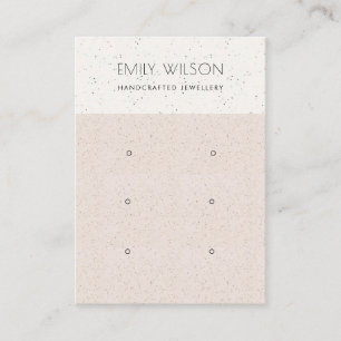 BLUSH PINK CERAMIC TEXTURE 3 EARRING DISPLAY LOGO BUSINESS CARD
