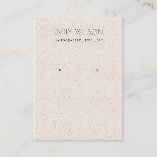 BLUSH PINK CERAMIC TEXTURE EARRING DISPLAY LOGO BUSINESS CARD (Front)