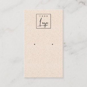 Blush Pink Ceramic Texture Earring Logo Display Business Card