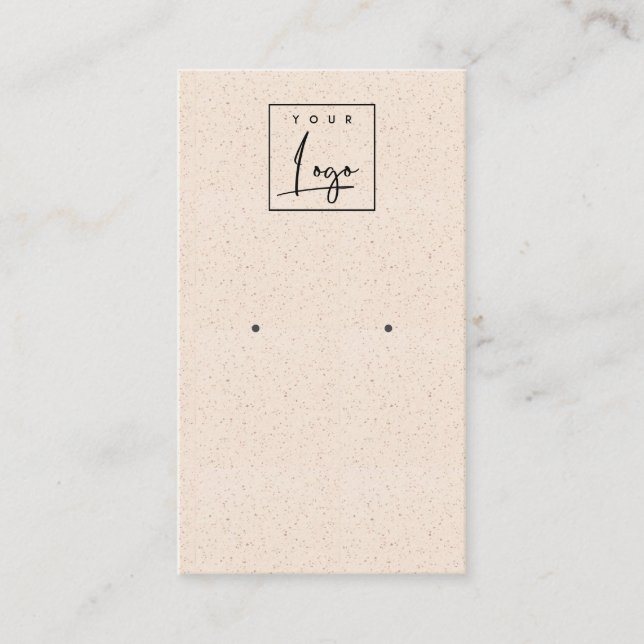 Blush Pink Ceramic Texture Earring Logo Display Business Card (Front)
