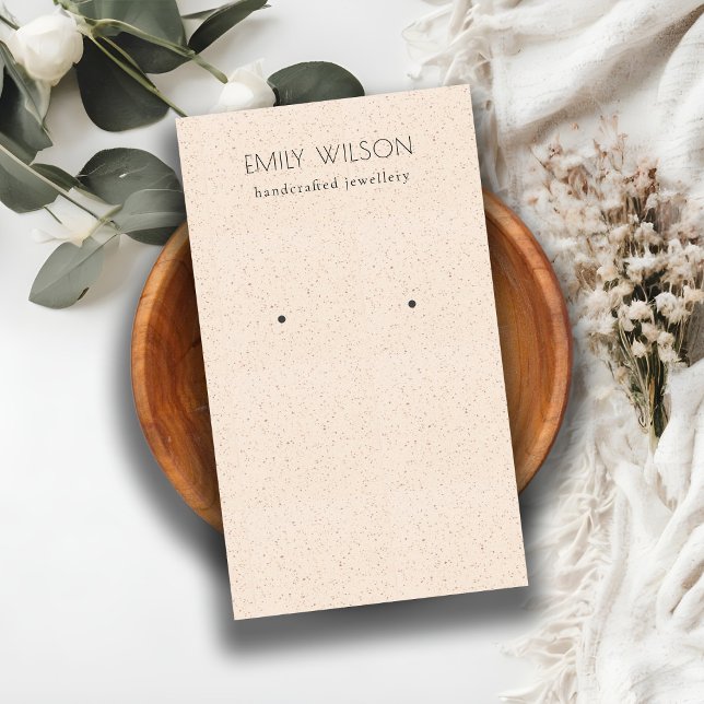 Blush Pink Ceramic Texture Earring Stud Display Business Card (Creator Uploaded)