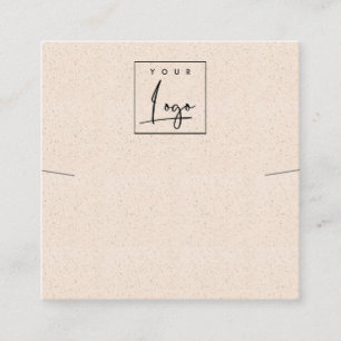Blush Pink Ceramic Texture Necklace Band Display Square Business Card