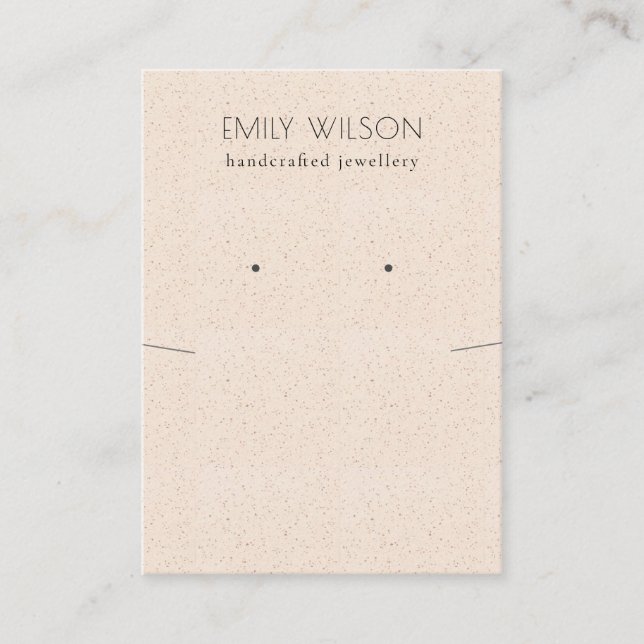 Blush Pink Ceramic Texture Necklace Earing Display Business Card (Front)