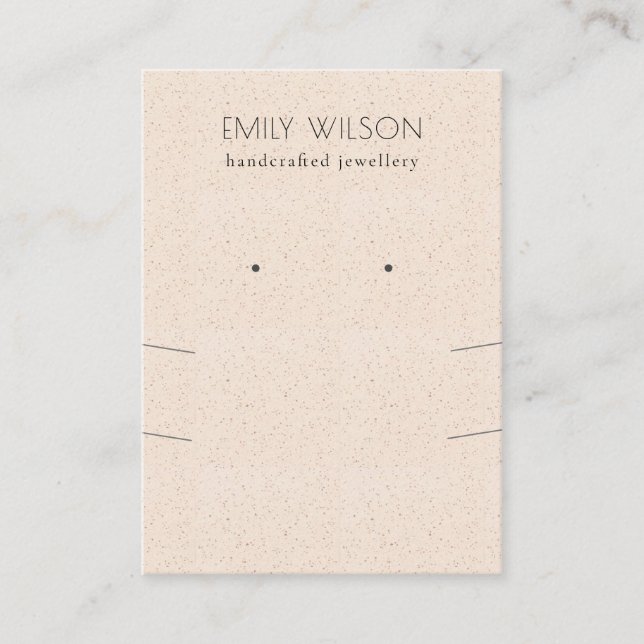 Blush Pink Ceramic Texture Necklace Earing Display Business Card (Front)