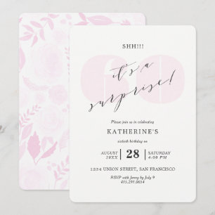Blush Pink Champagne 60th Surprise Birthday Invitation