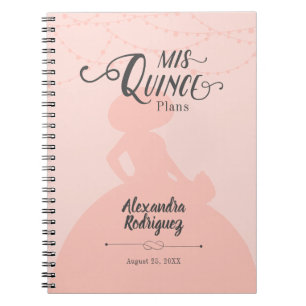 Blush Pink Charro Silhouette Quinceanera Notebook