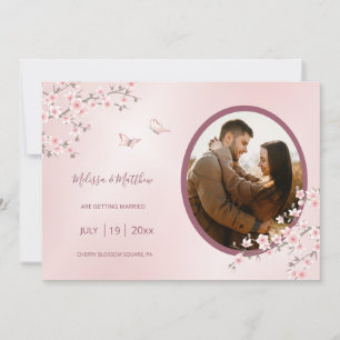 Blush Pink Cherry Blossom Wedding Save The Date