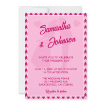 Blush Pink Chevron Stripe QR Code Wedding