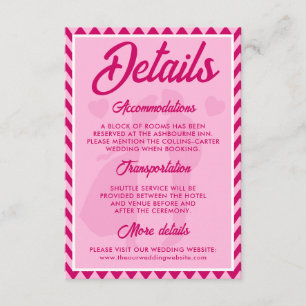 Blush Pink Chevron Wedding Website Enclosure Card