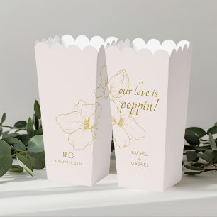 Blush Pink   Chic Floral Couple Popcorn  Favour Bo Box