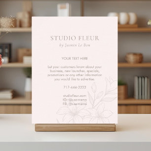 Blush Pink   Chic Floral Text Promotional  Poster