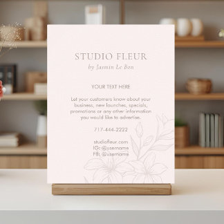 Blush Pink | Chic Floral Text Promotional  Poster