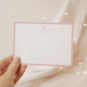 Blush Pink Chic Modern Stationery Classic Card