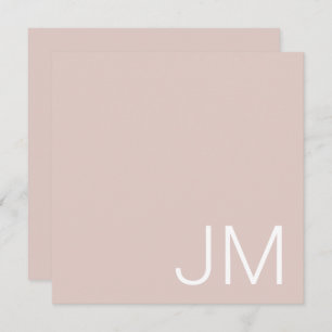 Blush Pink Chic Monogrammed Oversized Initials Card