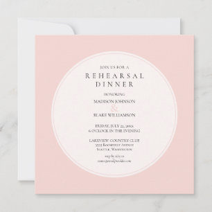 Blush Pink Chic Rehearsal Dinner Invitation