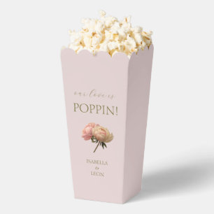 Blush Pink Chic Rose Popcorn Favour Box