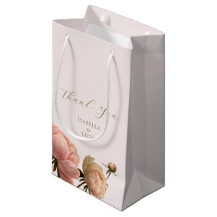 Blush Pink Chic Rose Wedding Wedding Small Gift Bag