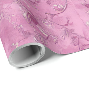 Blush Pink Chinoiserie Decoupage Wrapping Paper