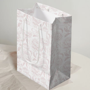 Blush Pink Chinoiserie Peonies Medium Gift Bag