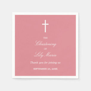 Blush Pink Christening Party Napkins