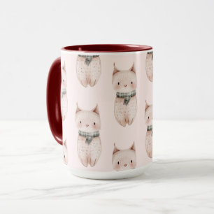 Blush Pink Christmas Cats Mug