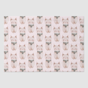 Blush Pink Christmas Cats Tissue Paper