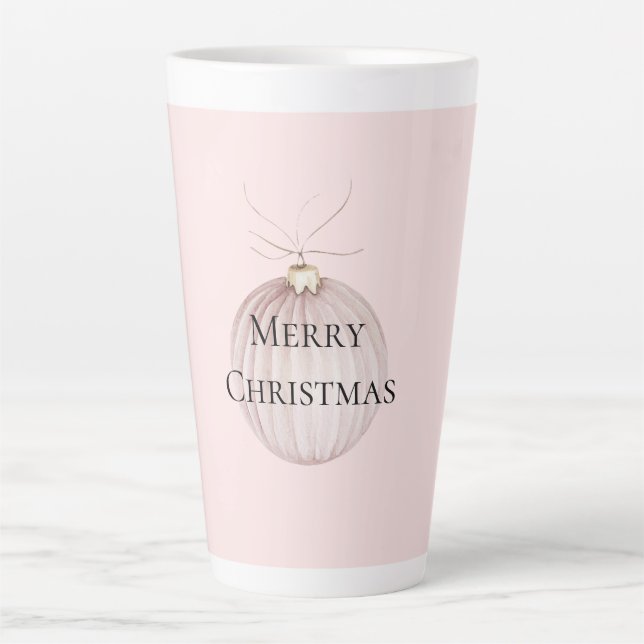 Blush Pink Christmas Ornament Coffee Mug (Front)
