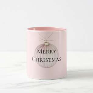 Blush Pink Christmas Ornament Coffee Mug