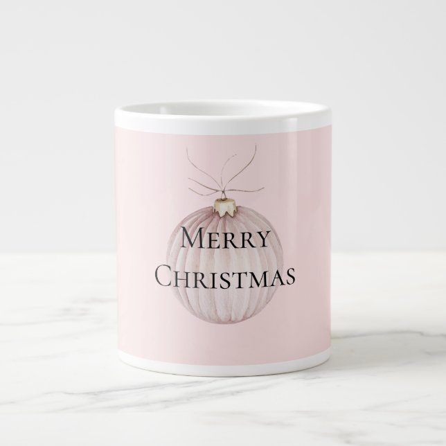 Blush Pink Christmas Ornament Coffee Mug (Front)
