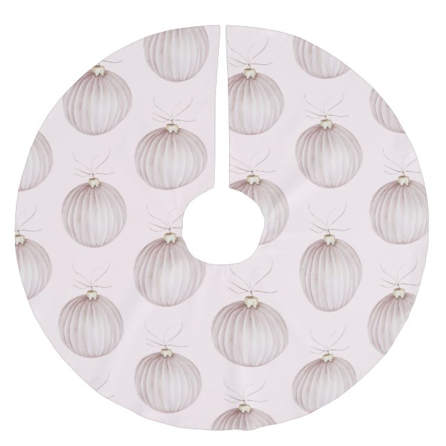 Blush Pink Christmas Ornament Coffee Mug Brushed Polyester Tree Skirt (Front)