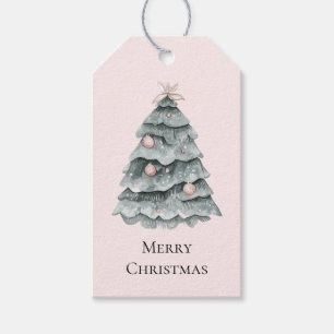 Blush Pink Christmas Tree Ornament Gift Tags