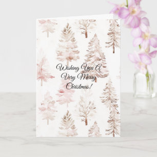 Blush Pink Christmas Trees Card