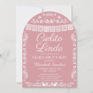 Blush Pink Cielito Lindo Graduation Party Arch Invitation