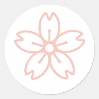 Blush Pink Circled Sakura (Cherry Blossom) Sticker